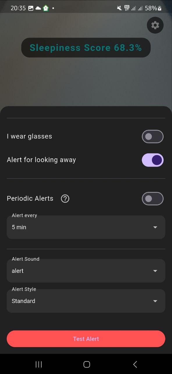 Settings screen
