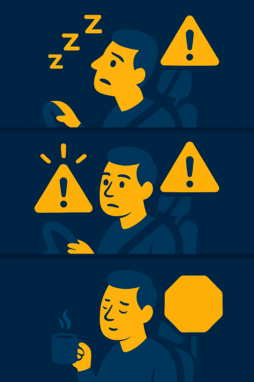 DriverAlert main screen showing sleepiness score and settings